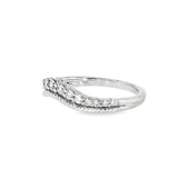 14k White Gold 0.30 ctw Curved Women's Diamond Wedding Band