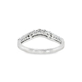 14k White Gold 0.30 ctw Curved Women's Diamond Wedding Band