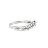 14k White Gold 0.30 ctw Curved Women's Diamond Wedding Band