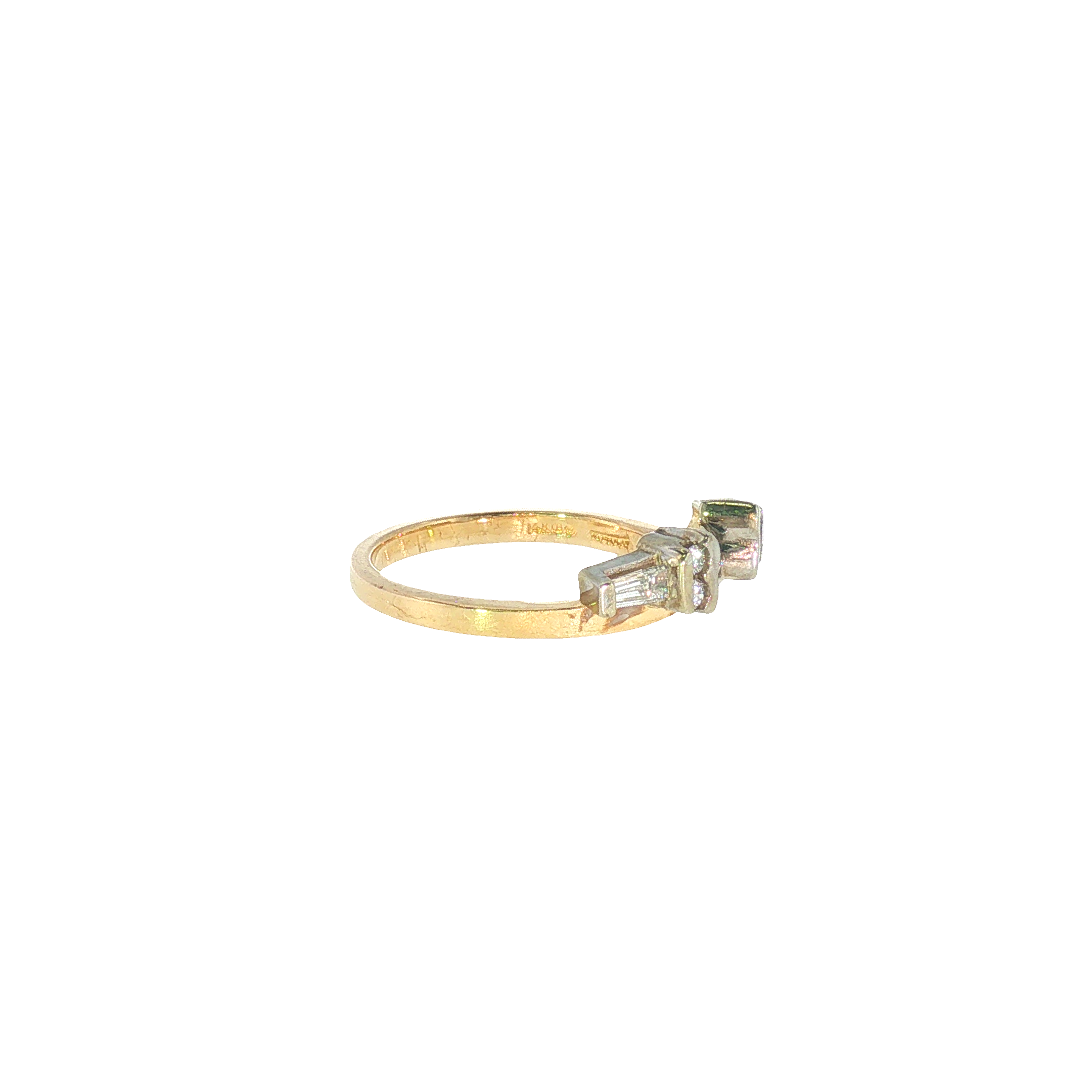 14k Two-tone Geometric Women's Diamond Wedding Wrap