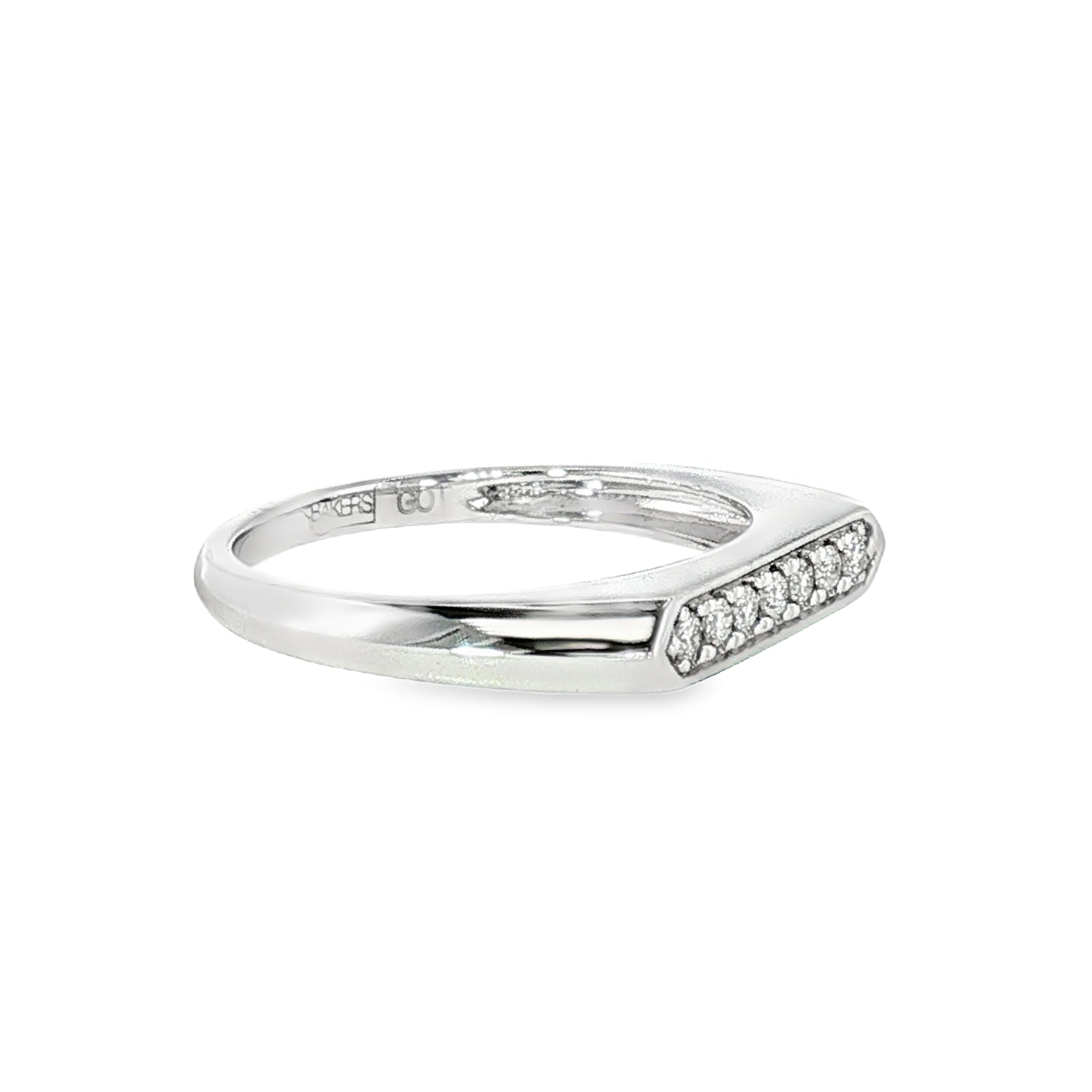 10k White Gold 0.125 ctw Geometric Women's Diamond Ring