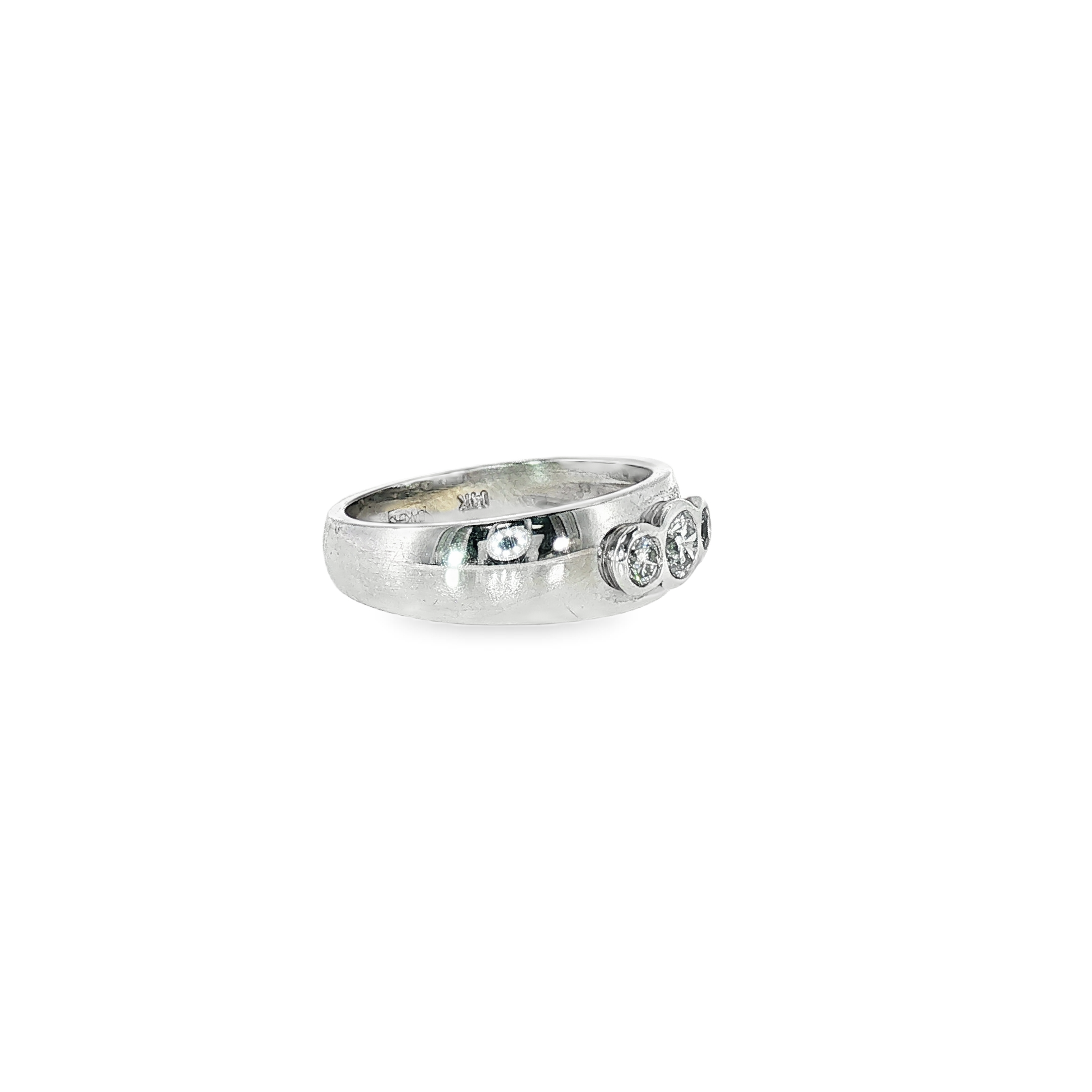 14k White Gold 0.37 ctw 3 Stone Women's Diamond Ring