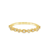 14k Yellow Gold 0.08 ctw Vintage Inspired Women's Diamond Wedding Band