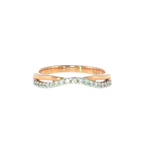 14k Rose Gold 0.17 ctw Curved Women's Diamond Wedding Band