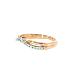 14k Rose Gold 0.17 ctw Curved Women's Diamond Wedding Band
