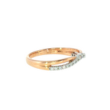 14k Rose Gold 0.17 ctw Curved Women's Diamond Wedding Band