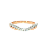 14k Two-tone 0.17 ctw Curved Women's Diamond Wedding Band