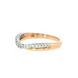 14k Two-tone 0.17 ctw Curved Women's Diamond Wedding Band
