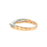 14k Two-tone 0.17 ctw Curved Women's Diamond Wedding Band