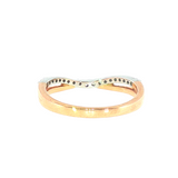 14k Two-tone 0.17 ctw Curved Women's Diamond Wedding Band