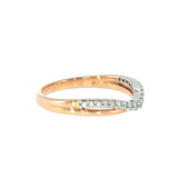 14k Two-tone 0.17 ctw Curved Women's Diamond Wedding Band