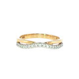14k Yellow Gold 0.17 ctw Curved Women's Diamond Wedding Band