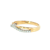 14k Yellow Gold 0.17 ctw Curved Women's Diamond Wedding Band