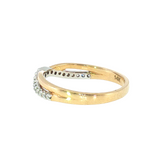 14k Yellow Gold 0.17 ctw Curved Women's Diamond Wedding Band