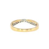 14k Yellow Gold 0.17 ctw Curved Women's Diamond Wedding Band