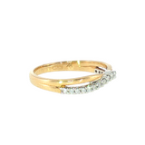 14k Yellow Gold 0.17 ctw Curved Women's Diamond Wedding Band