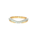 14k Yellow Gold 0.17 ctw Curved Women's Diamond Wedding Band