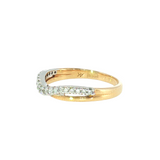 14k Yellow Gold 0.17 ctw Curved Women's Diamond Wedding Band