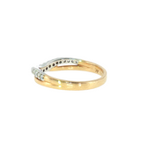 14k Yellow Gold 0.17 ctw Curved Women's Diamond Wedding Band