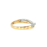 14k Yellow Gold 0.17 ctw Curved Women's Diamond Wedding Band
