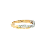 14k Yellow Gold 0.17 ctw Curved Women's Diamond Wedding Band