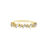 14k Yellow Gold 0.33 ctw Geometric Women's Diamond Wedding Band