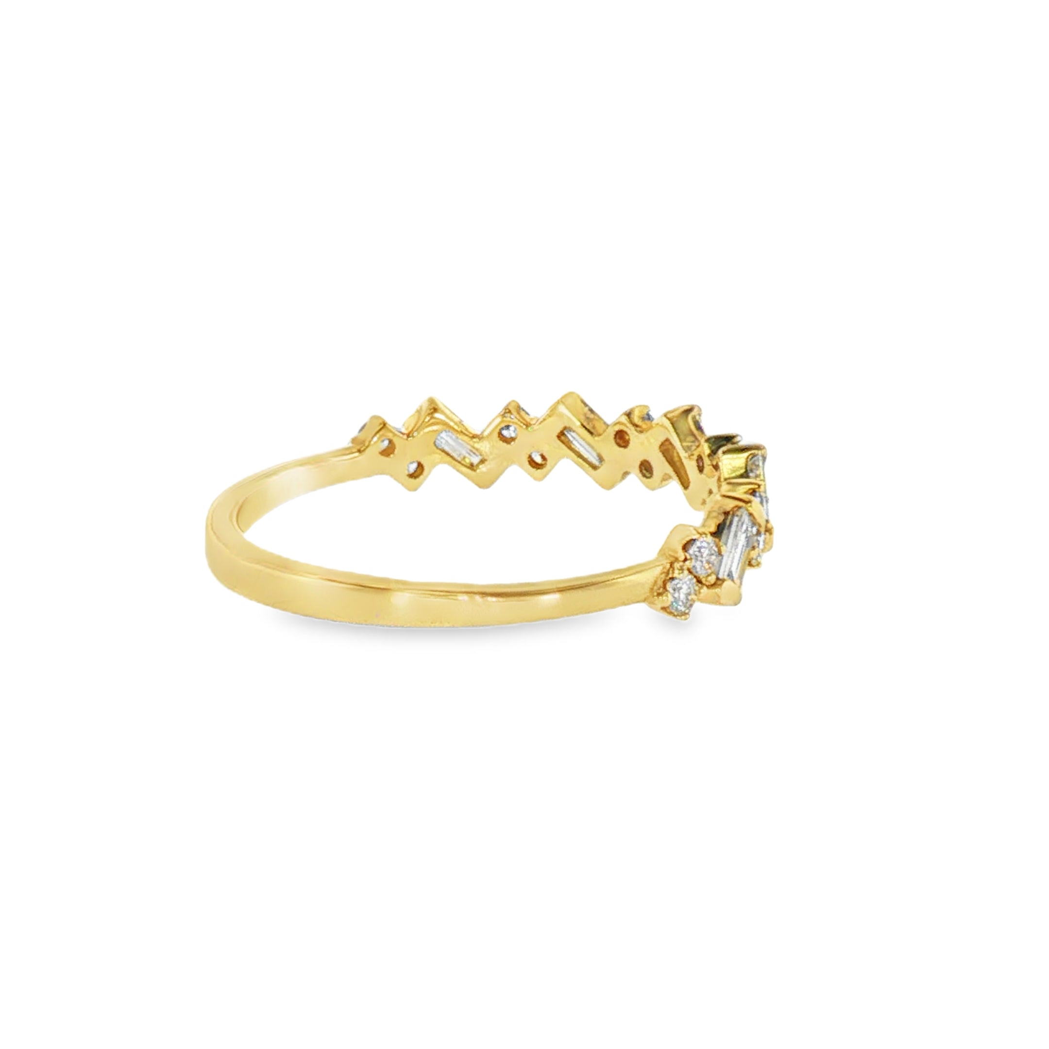 14k Yellow Gold 0.33 ctw Geometric Women's Diamond Wedding Band