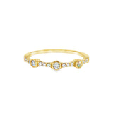 14k Yellow Gold 0.21 ctw Geometric Women's Diamond Wedding Band