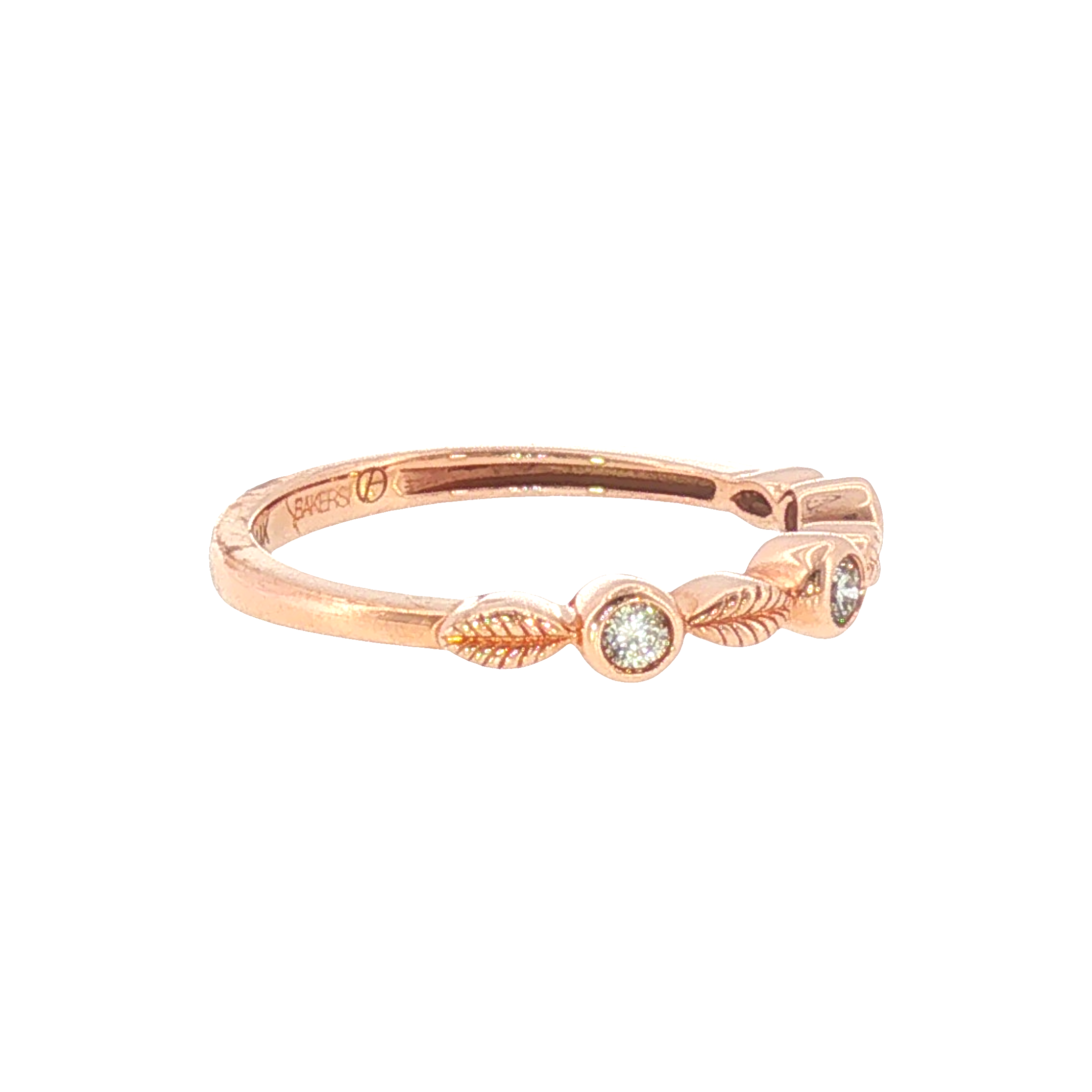 14k Rose Gold 0.11 ctw Nature Inspired Women's Diamond Ring