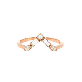 14k Rose Gold 0.25 ctw Geometric Women's Diamond Ring