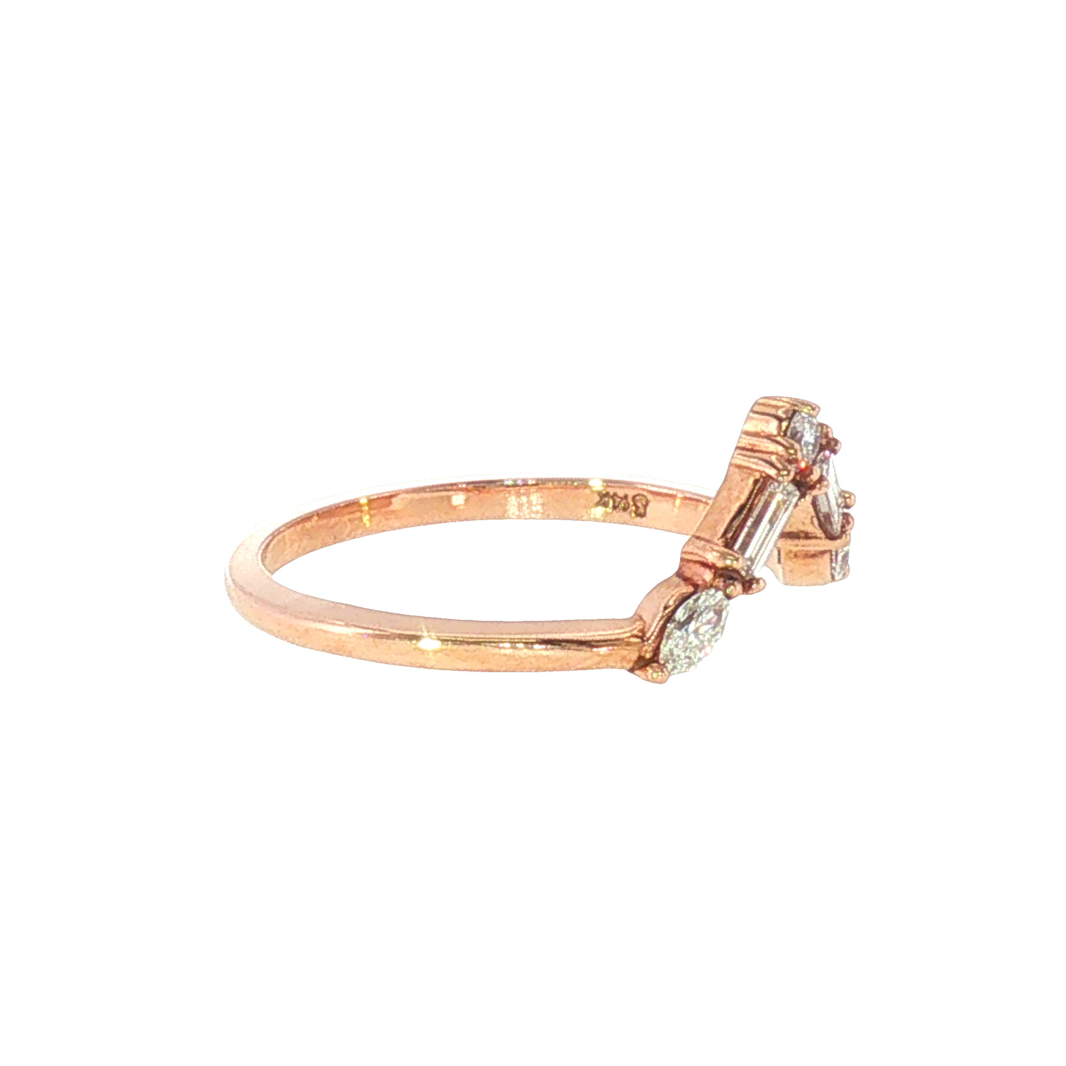 14k Rose Gold 0.25 ctw Geometric Women's Diamond Ring