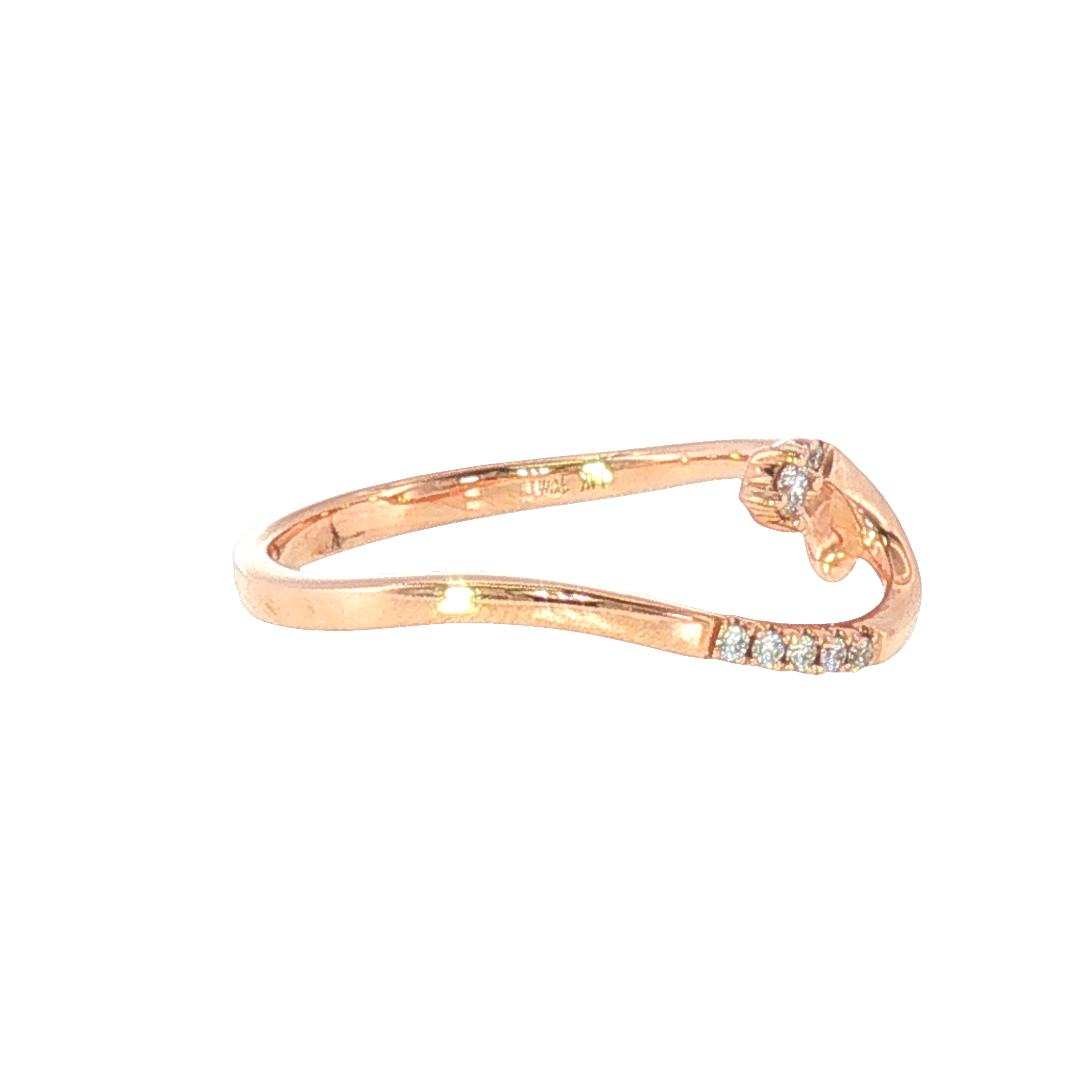 14k Rose Gold 0.078 ctw Free Form Women's Diamond Ring