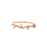 14k Rose Gold 0.10 ctw Nature Inspired Women's Diamond Ring