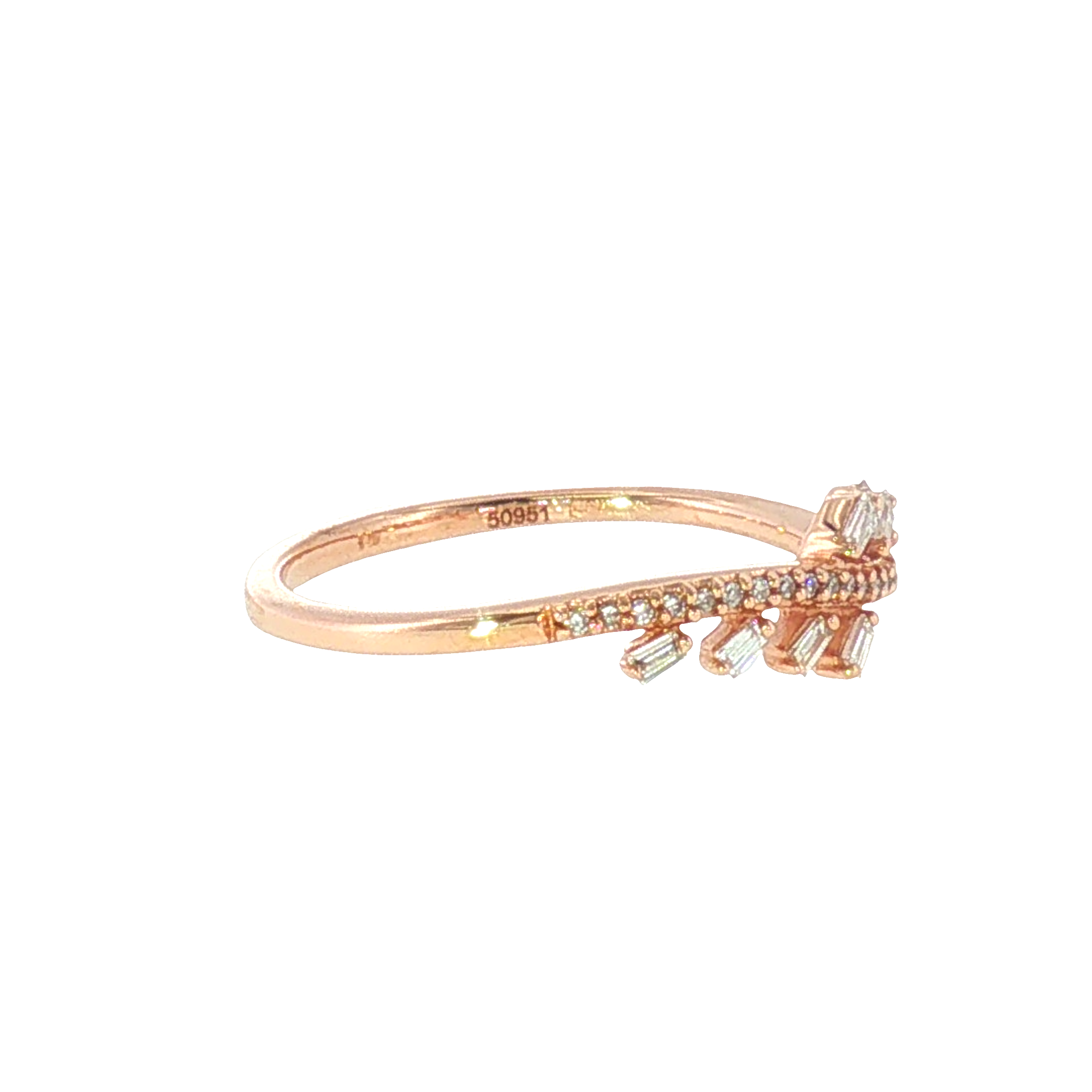 14k Rose Gold 0.16 ctw Modern Women's Diamond Ring