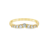 14k Yellow Gold 0.206 ctw Curved Women's Diamond Wedding Band