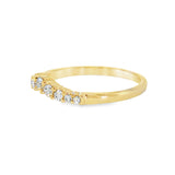 14k Yellow Gold 0.206 ctw Curved Women's Diamond Wedding Band
