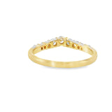 14k Yellow Gold 0.206 ctw Curved Women's Diamond Wedding Band