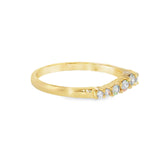 14k Yellow Gold 0.206 ctw Curved Women's Diamond Wedding Band