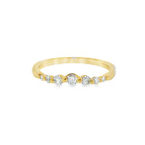 14k Yellow Gold 0.25 ctw Curved Women's Diamond Wedding Band