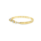 14k Yellow Gold 0.25 ctw Curved Women's Diamond Wedding Band