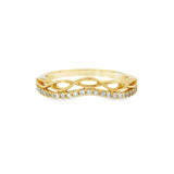 14k Yellow Gold 0.13 ctw Curved Women's Diamond Wedding Band