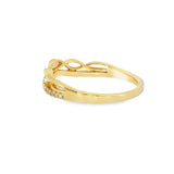 14k Yellow Gold 0.13 ctw Curved Women's Diamond Wedding Band