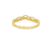 14k Yellow Gold 0.13 ctw Curved Women's Diamond Wedding Band