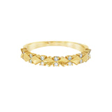 14k Yellow Gold 0.13 ctw Geometric Women's Diamond Wedding Band