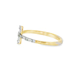 14k Yellow Gold 0.107 ctw Cross Women's Diamond Ring