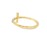 14k Yellow Gold 0.107 ctw Cross Women's Diamond Ring