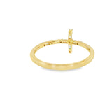 14k Yellow Gold 0.107 ctw Cross Women's Diamond Ring