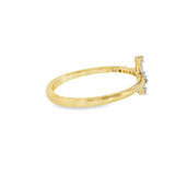 14k Yellow Gold 0.107 ctw Cross Women's Diamond Ring