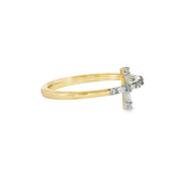 14k Yellow Gold 0.107 ctw Cross Women's Diamond Ring
