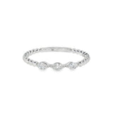 14k White Gold 0.15 ctw Bead Women's Diamond Wedding Band